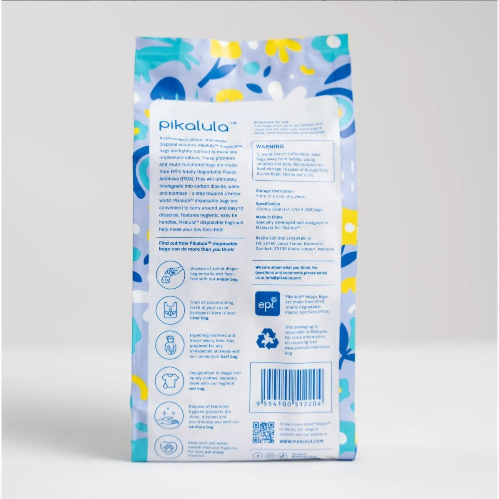 Pikalula Disposable Nappy Bag Scented Biodegradable Diaper Garbage Rubbish Plastic Bag 200s