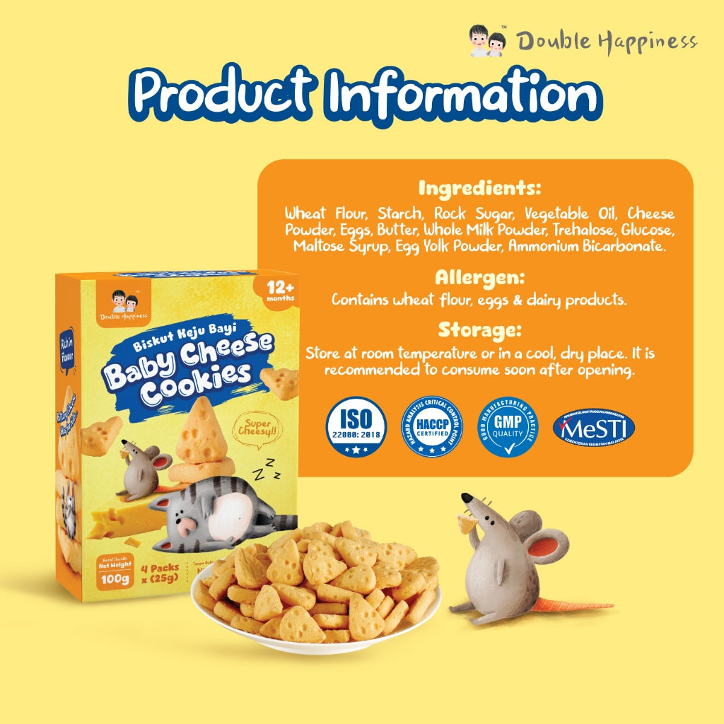 Double Happiness Baby Cheese Cookies 100g | Suitable for 12m+