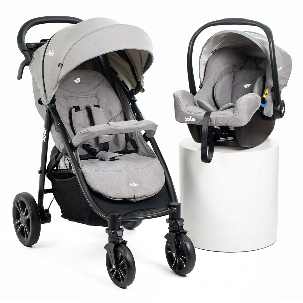 Joie Litetrax 4 Travel System Stroller and Baby Carrier - Pebble