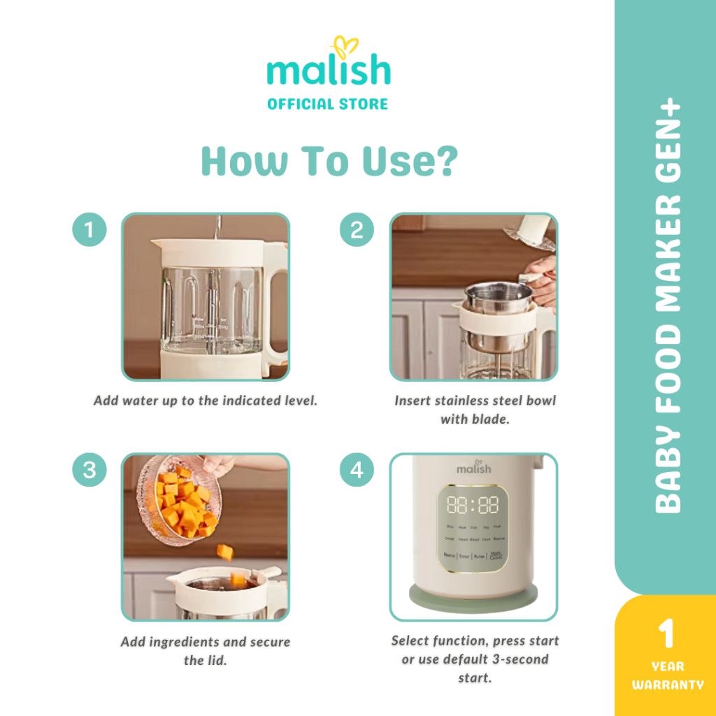 Malish Baby Food Maker Gen Plus